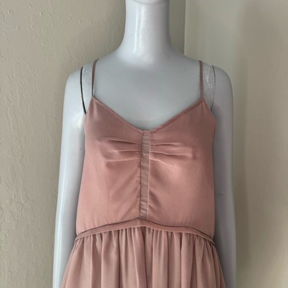 KIMCHI BLUE Sugar Plum Cami Peplum Top Silky Sheer Blush Pink Mauve Size Small - Picture 4 of 15